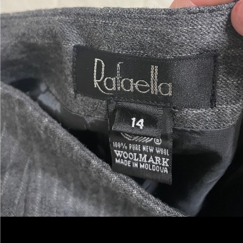 Rafaellla Gray & White Pinstripe Wool Maxi Skirt - Picture 8 of 10